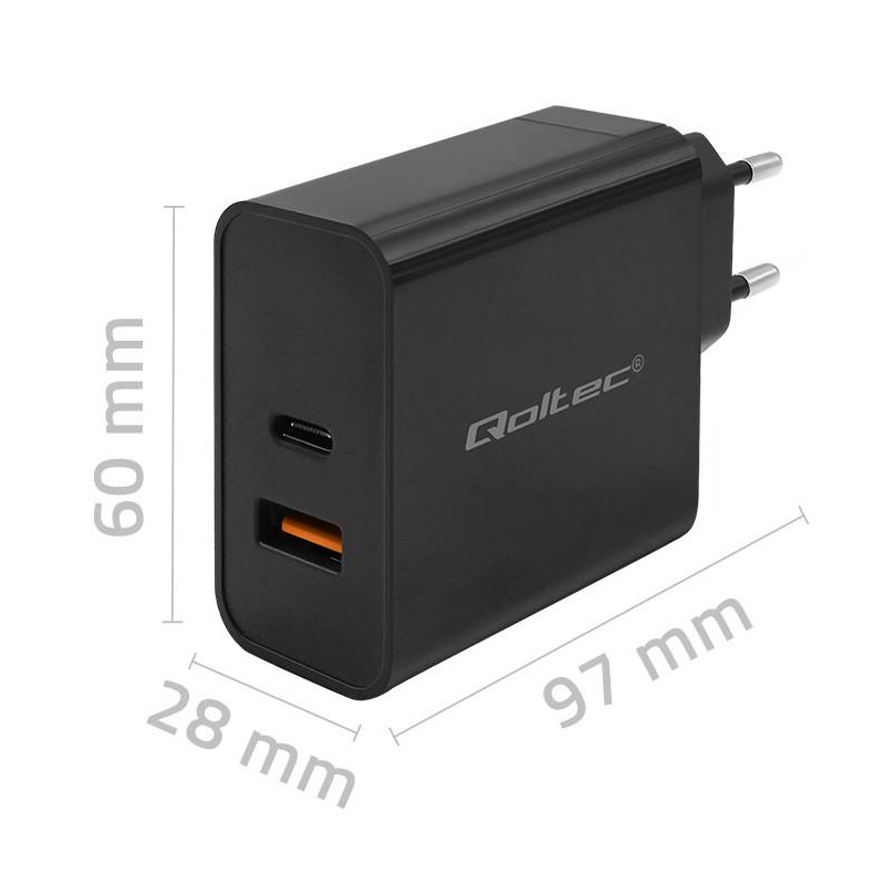 Ładowarka Super Quick PD | 1xUSB-C | 1xUSB | 65W | 5-20V |  … | PartsPC.pl