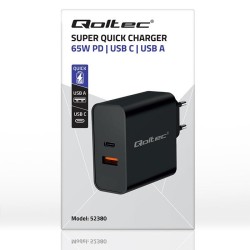 Ładowarka Super Quick PD | 1xUSB-C | 1xUSB | 65W | 5-20V |  … | PartsPC.pl
