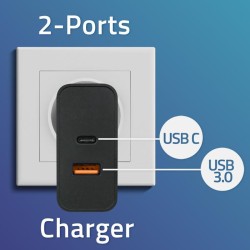 Ładowarka Super Quick PD | 1xUSB-C | 1xUSB | 90W | 5-20V | 2… | PartsPC.pl