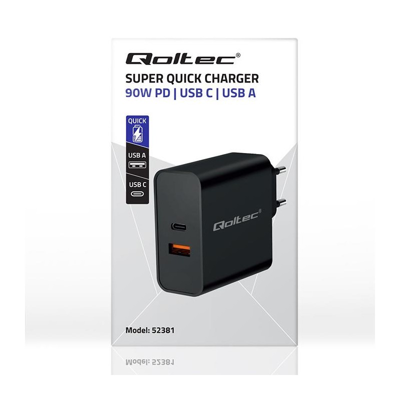 Ładowarka Super Quick PD | 1xUSB-C | 1xUSB | 90W | 5-20V | 2… | PartsPC.pl