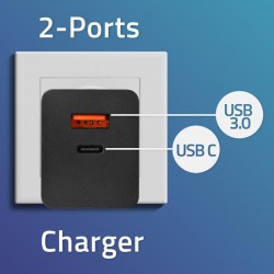 Ładowarka GaN Power Pro | 1xUSB-C | 1xUSB | 100W | 5-20V | 1… | PartsPC.pl