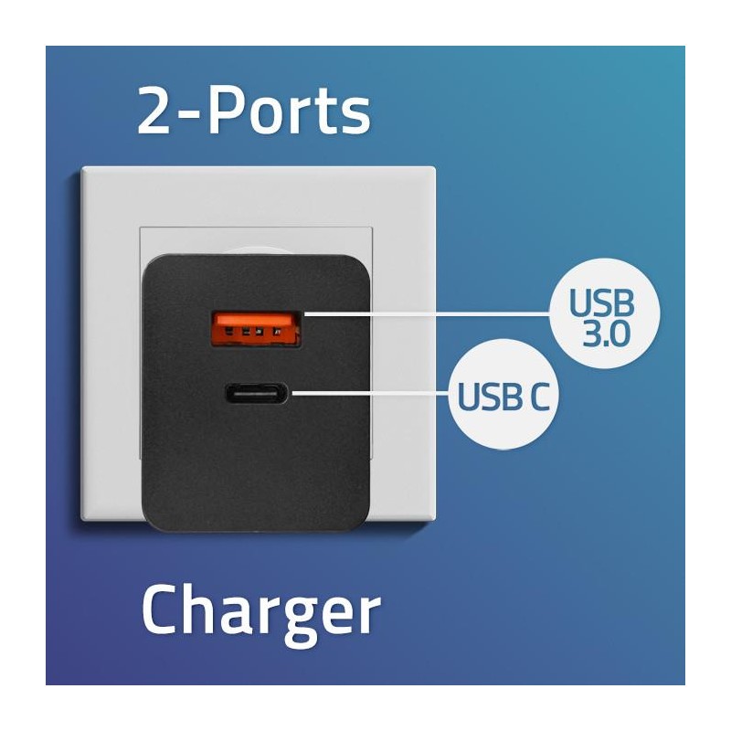 Ładowarka GaN Power Pro | 1xUSB-C | 1xUSB | 100W | 5-20V | 1… | PartsPC.pl