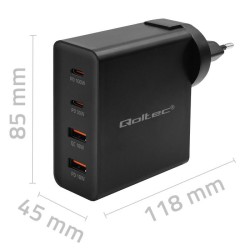 Ładowarka GaN Power Pro | 2xUSB-C | 2xUSB | 130W | 5-20V | 1… | PartsPC.pl