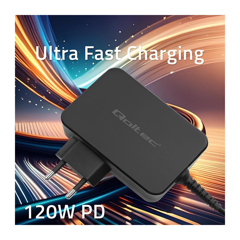 Ładowarka PD 120W Turbo | 5-28V | 3-4.5A | USB-C | Czarna | PartsPC.pl