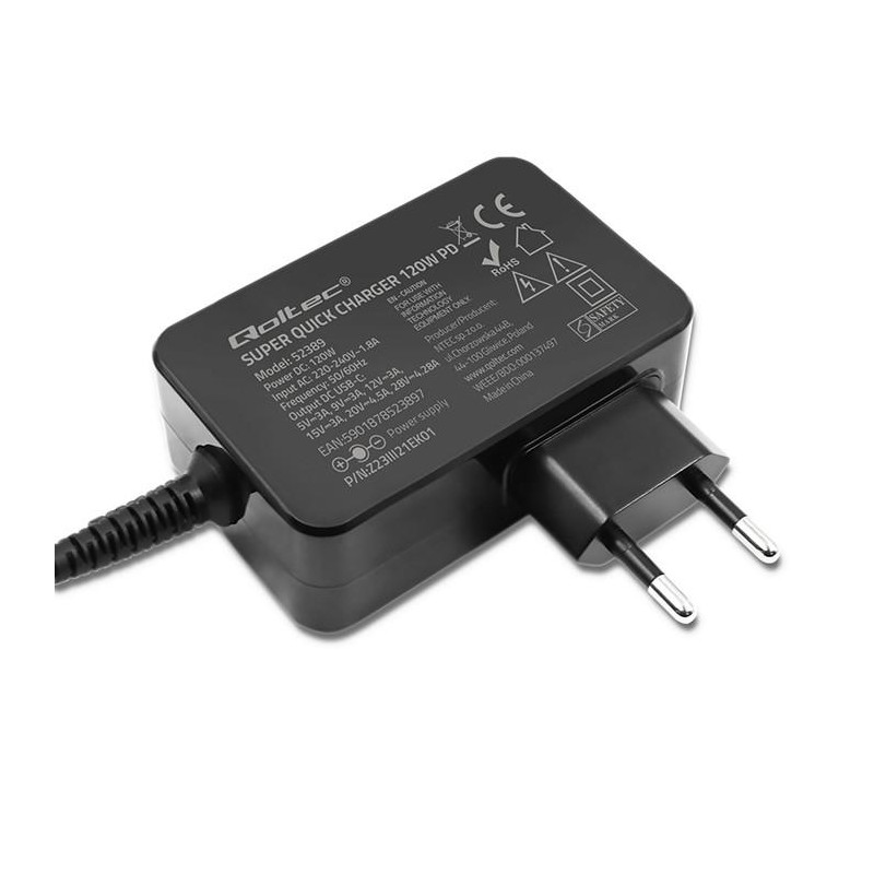 Ładowarka PD 120W Turbo | 5-28V | 3-4.5A | USB-C | Czarna | PartsPC.pl