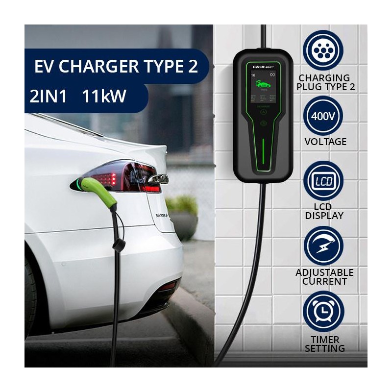 Ładowarka Qoltec do samochodu elektrycznego EV z regulacją 2… | PartsPC.pl
