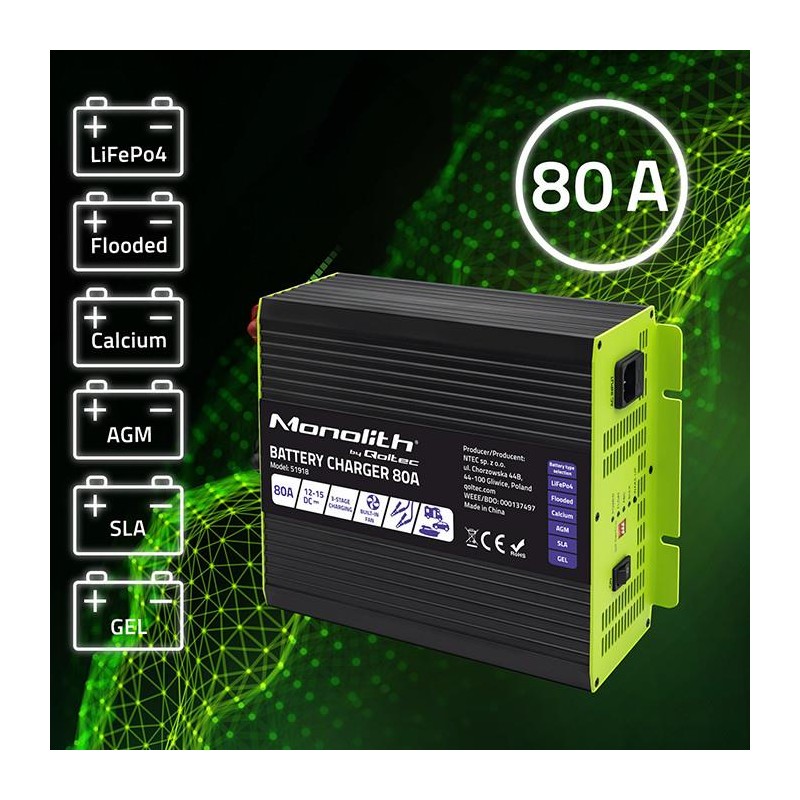 Ładowarka inteligentna Qoltec Monolith do akumulatorów LiFeP… | PartsPC.pl