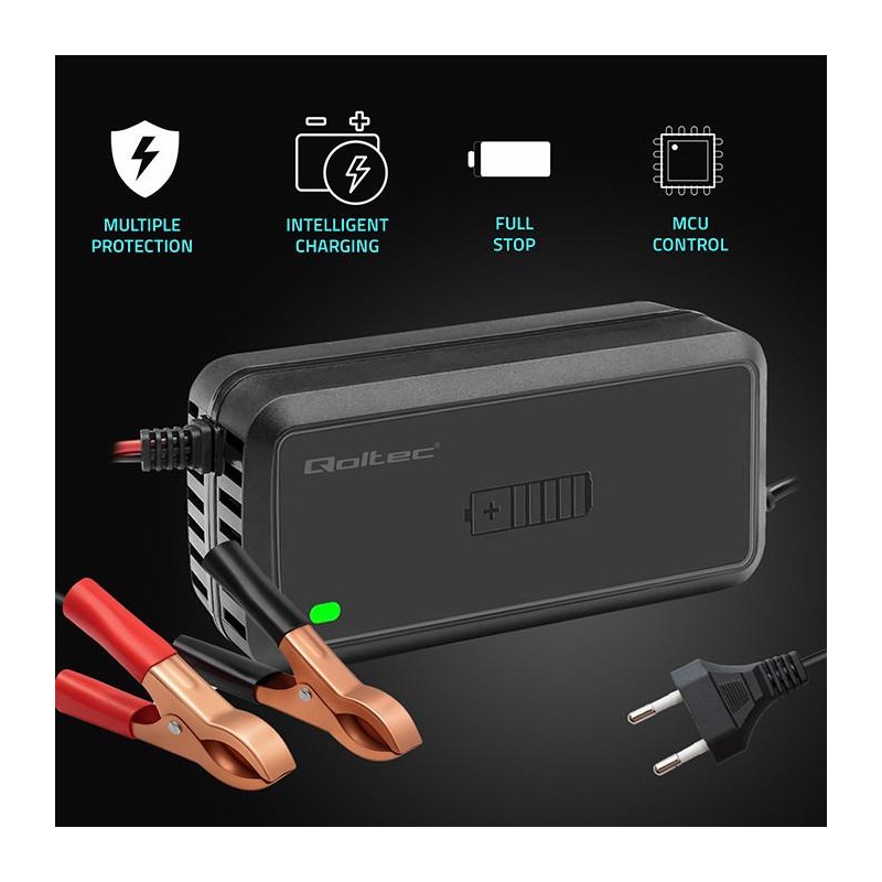 Ładowarka inteligentna Qoltec mikroprocesorowa 12V | 5A | Pr… | PartsPC.pl