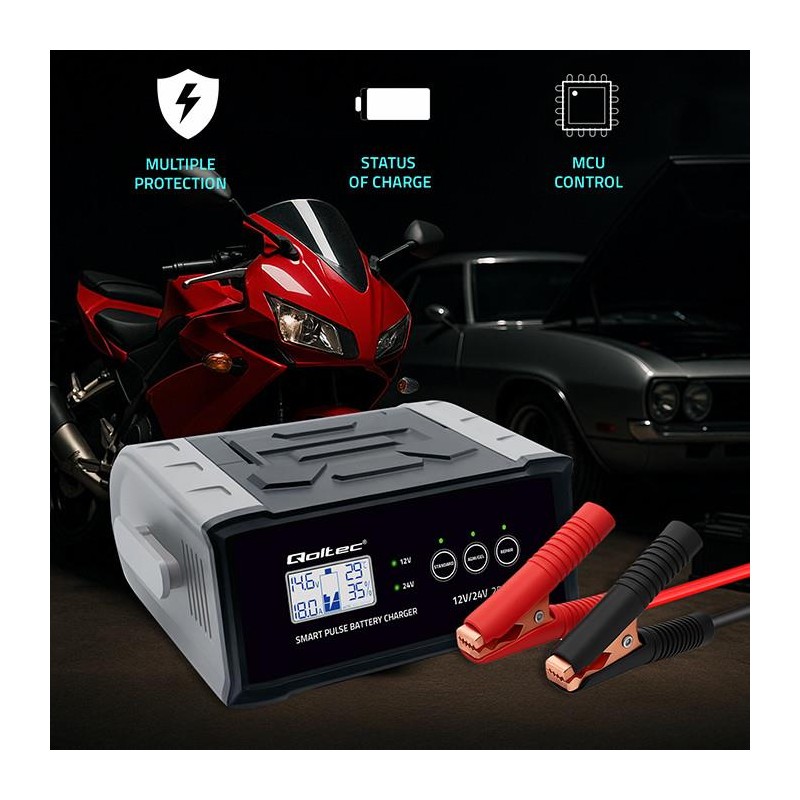 Ładowarka inteligentna Qoltec mikroprocesorowa 12V 24V 25A |… | PartsPC.pl