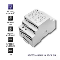 Zasilacz na szynę DIN 60W | 24V | 2.5A | Szary | PartsPC.pl