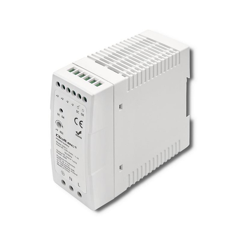 Zasilacz na szynę DIN | 40W | 24V | 1.67A | Biały | Slim | PartsPC.pl