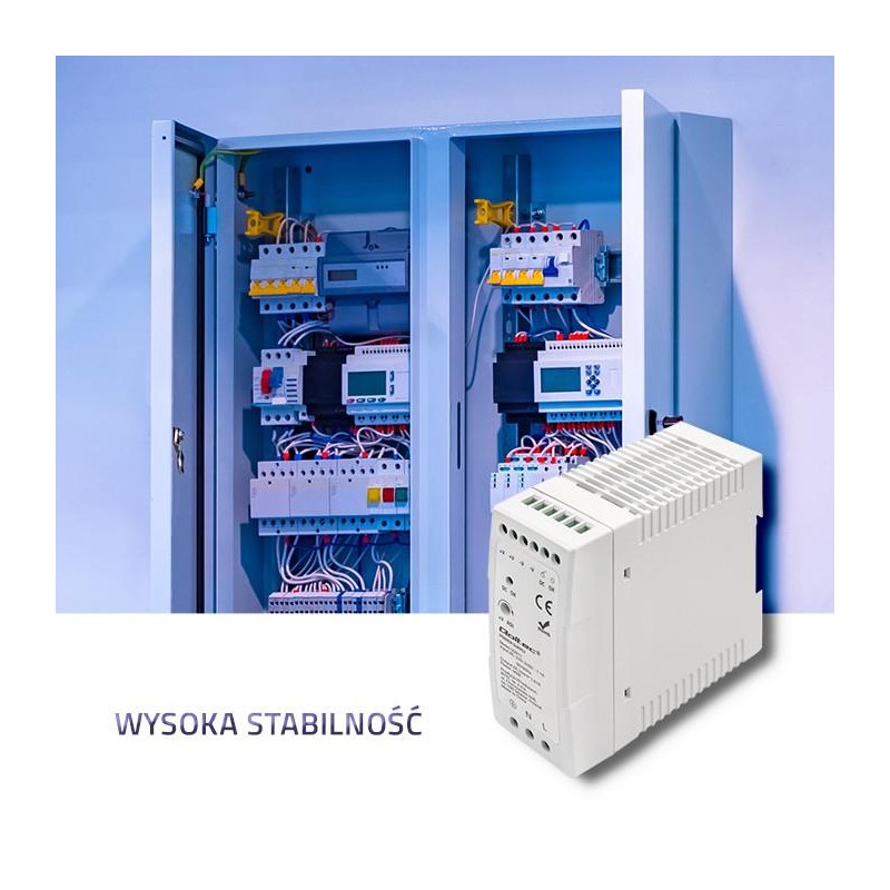 Zasilacz na szynę DIN | 40W | 24V | 1.67A | Biały | Slim | PartsPC.pl