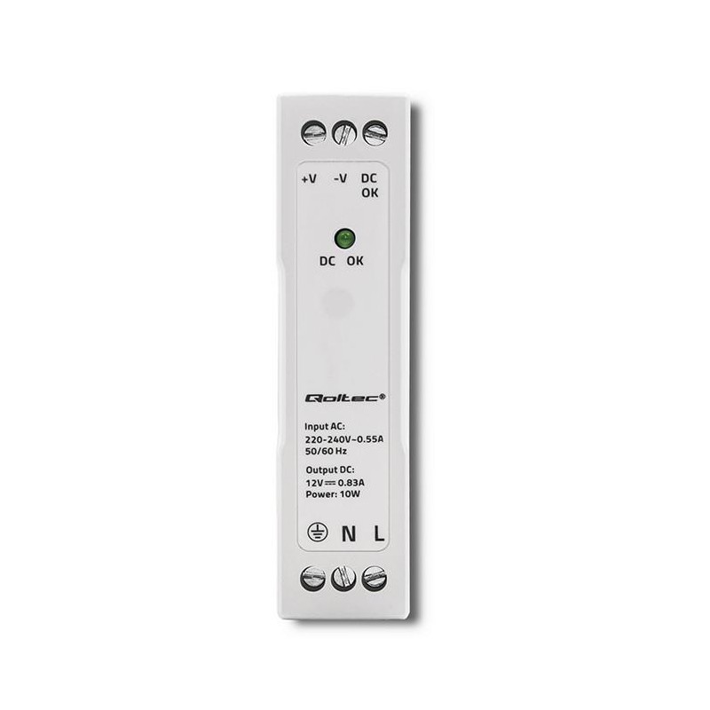 Zasilacz na szynę DIN | 10W | 12V | 0.83A | Biały | Slim | PartsPC.pl