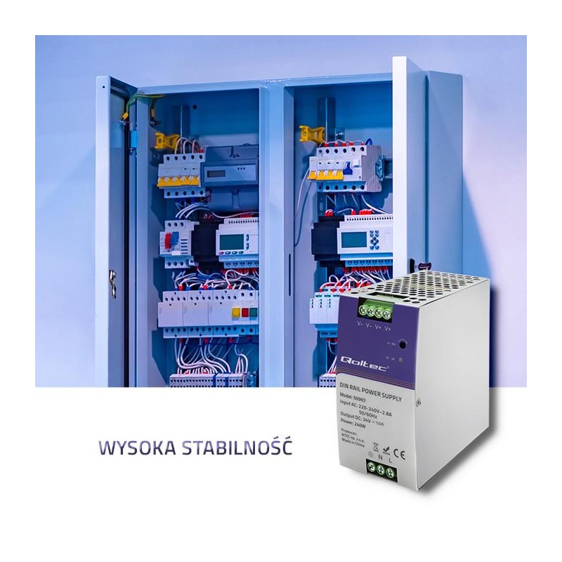 Zasilacz na szynę DIN | 240W | 24V | 10A | PartsPC.pl