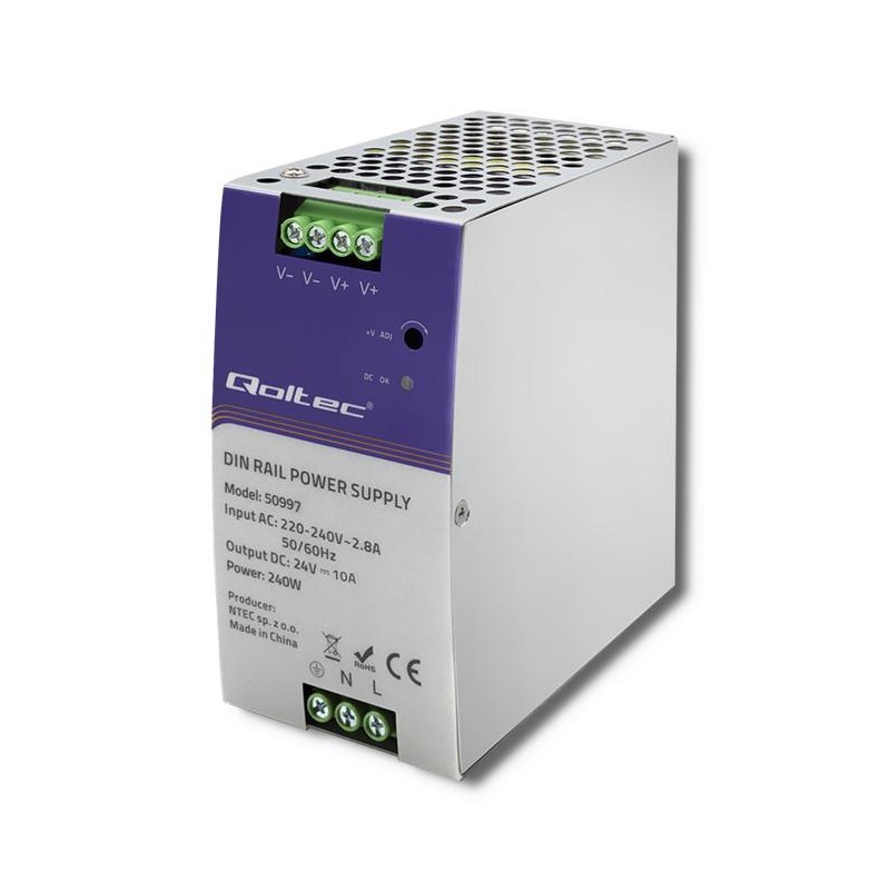 Zasilacz na szynę DIN | 240W | 24V | 10A | PartsPC.pl