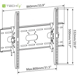 Uchwyt ścienny Techly 42"-80", 80kg slim | PartsPC.pl