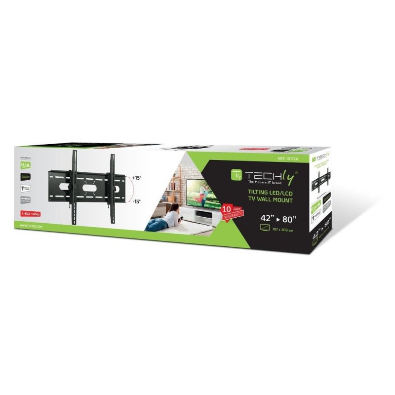 Uchwyt ścienny Techly 42"-80", 80kg slim | PartsPC.pl