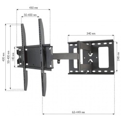 Uchwyt ścienny Techly 23"-55", 45kg obrotowy | PartsPC.pl
