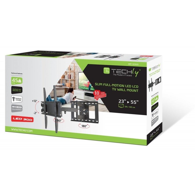 Uchwyt ścienny Techly 23"-55", 45kg obrotowy | PartsPC.pl