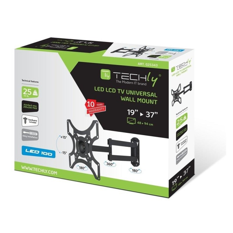 Uchwyt ścienny Techly 19"-37", 25kg obrotowy | PartsPC.pl