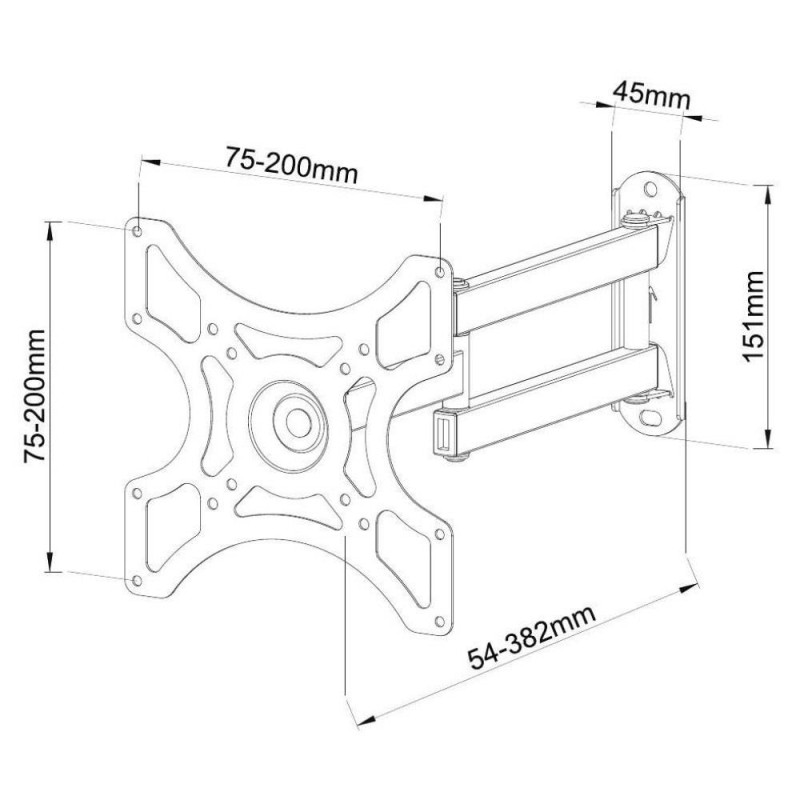 Uchwyt ścienny Techly 19"-37", 25kg obrotowy | PartsPC.pl