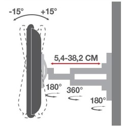 Uchwyt ścienny Techly 19"-37", 25kg obrotowy | PartsPC.pl