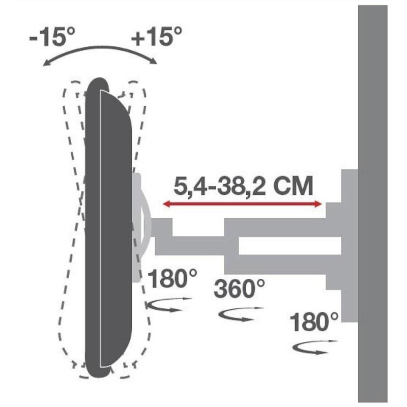Uchwyt ścienny Techly 19"-37", 25kg obrotowy | PartsPC.pl