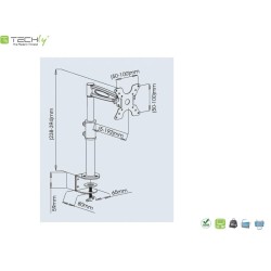 Uchwyt biurkowy regulowany 13-19cali 8kg czarny | PartsPC.pl