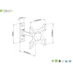Uchwyt ścienny Techly 19"-37", 25kg obrotowy | PartsPC.pl