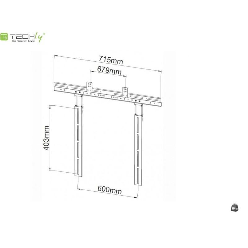 Uchwyt ścienny do soundbar, 10kg, czarny | PartsPC.pl