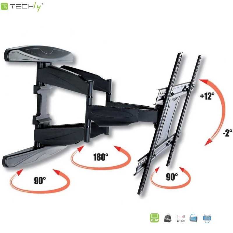 Uchwyt ścienny do TV LCD/LED 40-80cali 50kg VESA pełna regul… | PartsPC.pl