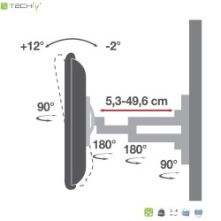 Uchwyt ścienny do TV LCD/LED 40-80cali 50kg VESA pełna regul… | PartsPC.pl