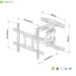Uchwyt ścienny do TV LCD/LED 40-80cali 50kg VESA pełna regul… | PartsPC.pl