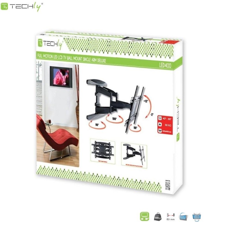 Uchwyt ścienny do TV LCD/LED 40-80cali 50kg VESA pełna regul… | PartsPC.pl