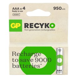 Akumulatorki R03/AAA Ni-MH 950mAh blister 4szt. GP RECYKO | PartsPC.pl