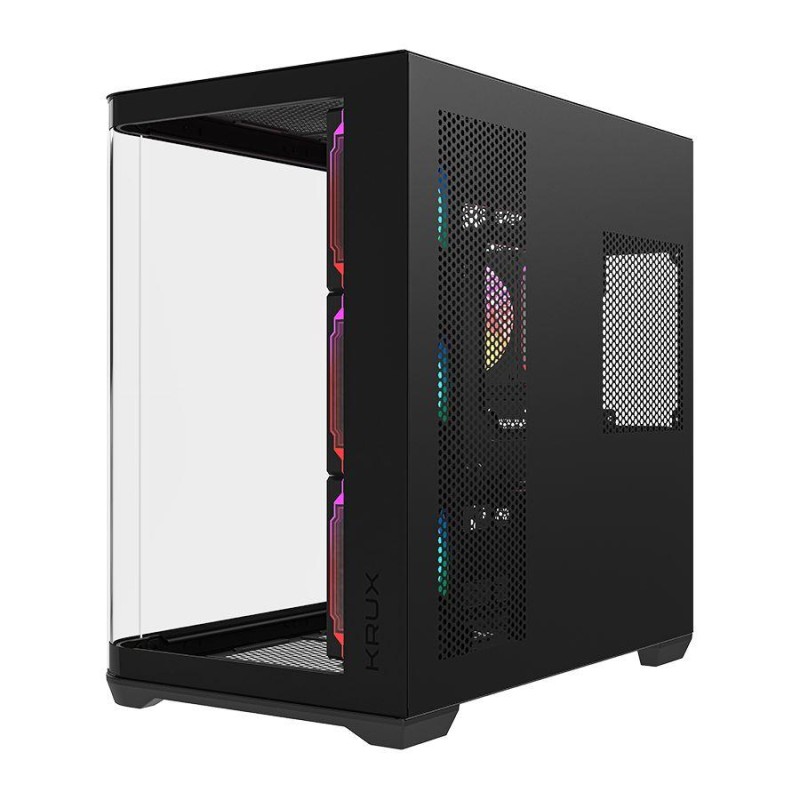 Obudowa KRUX Tano ATX, z oknem, bez zasilacza, czarna | PartsPC.pl