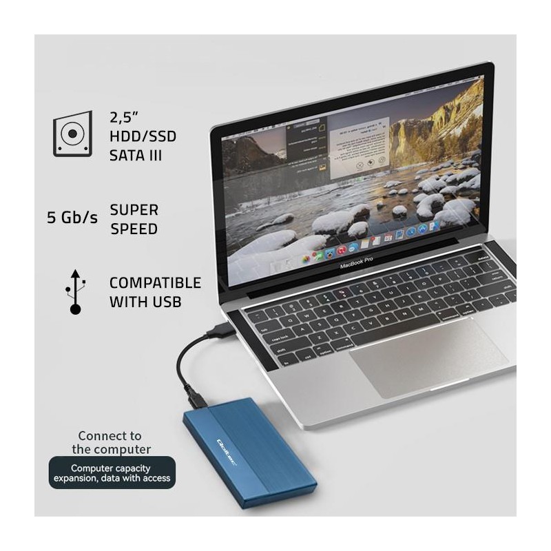 Obudowa/kieszeń Qoltec na dysk SSD HDD 2.5" | SATA | USB 3.0… | PartsPC.pl