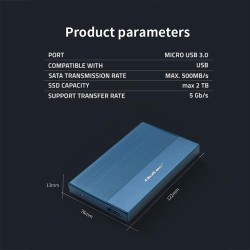 Obudowa/kieszeń Qoltec na dysk SSD HDD 2.5" | SATA | USB 3.0… | PartsPC.pl