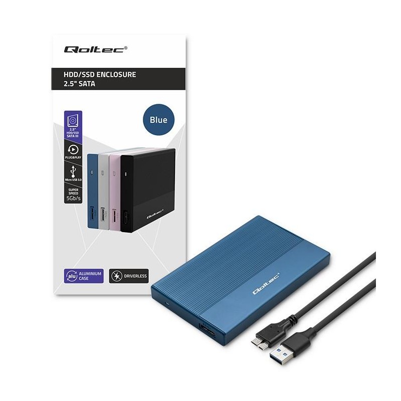 Obudowa/kieszeń Qoltec na dysk SSD HDD 2.5" | SATA | USB 3.0… | PartsPC.pl