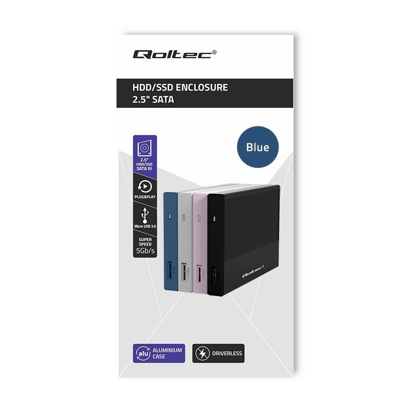Obudowa/kieszeń Qoltec na dysk SSD HDD 2.5" | SATA | USB 3.0… | PartsPC.pl