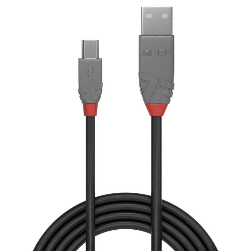 Kabel USB 2.0 LINDY Type A to Mini-B Cable, Anthra Line 3m B… | PartsPC.pl