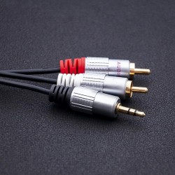 Kabel Qoltec 2xRCA / Mini Jack 3.5mm | 2m | Czarny | PartsPC.pl