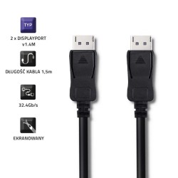 Kabel DisplayPort v1.4 Qoltec męski / DisplayPort v1.4 męski… | PartsPC.pl