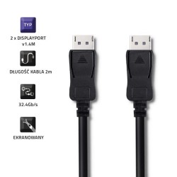 Kabel DisplayPort v1.4 Qoltec męski / DisplayPort v1.4 męski… | PartsPC.pl