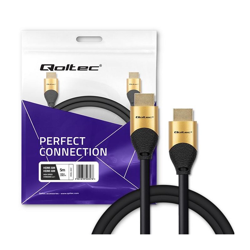 Kabel HDMI v2.1 Ultra High Speed 8K | 60Hz | 26AWG | 5m Złot… | PartsPC.pl