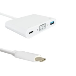 Kabel USB Qoltec 3.1 typCM / VGA F+USB 3.0+USB C | PartsPC.pl