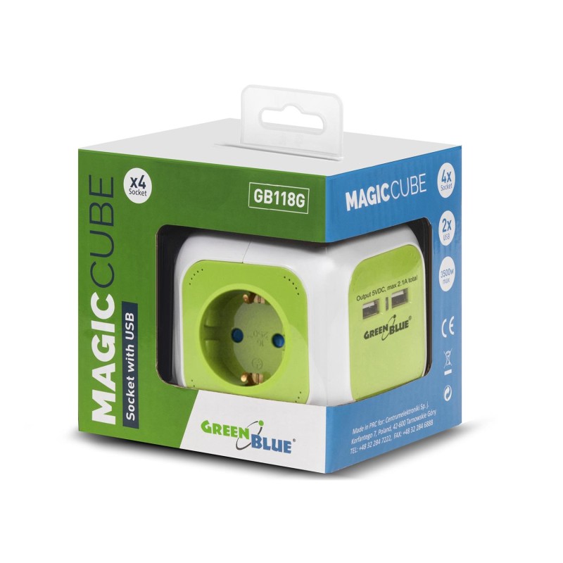 MagicCube poczwórne gniazdko prądowe, 2 wejścia usb 1,4m GB1… | PartsPC.pl