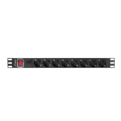 Listwa zasilająca Rack PDU 19 1U 16A 8X schuko 2M czarna | PartsPC.pl