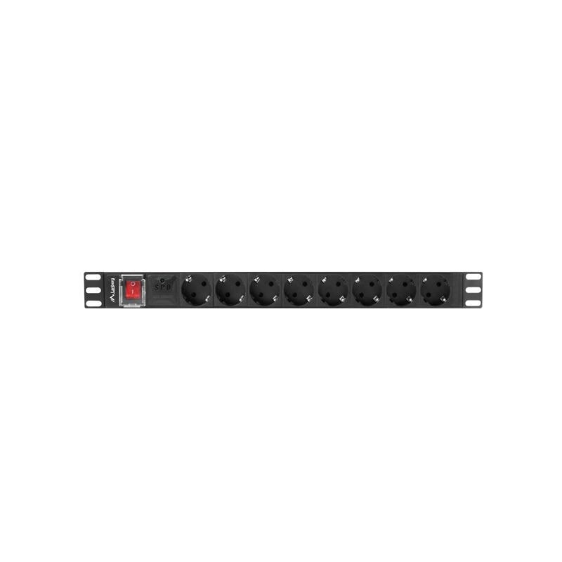 Listwa zasilająca Rack PDU 19 1U 16A 8X schuko 2M czarna | PartsPC.pl