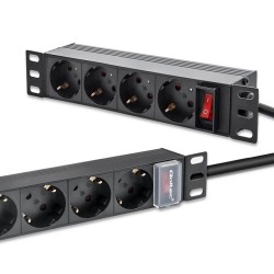 Listwa zasilająca PDU do RACK 10" | 1U | 16A | 4xSchuko | 1.… | PartsPC.pl